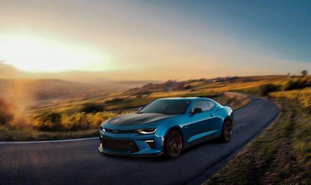 car, vehicle, automobile, car wallpapers, speed, modern, highway, road, camaro ss, evening