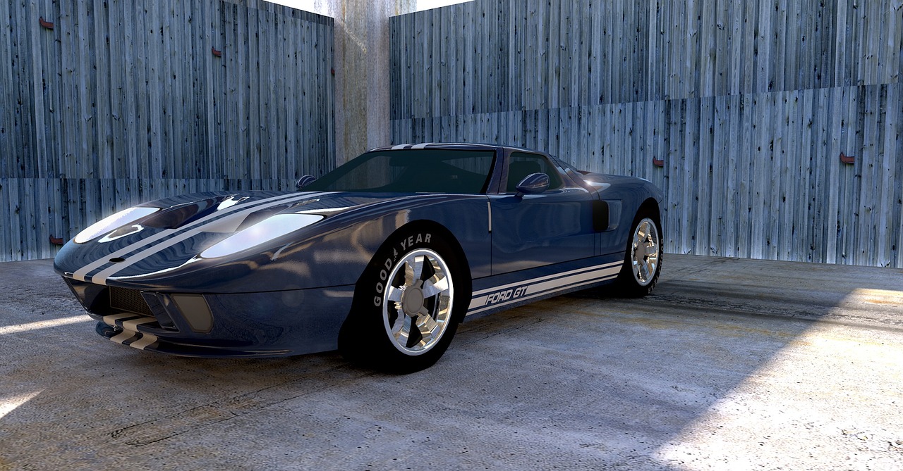 ford gt, sports, cars, automobile, race car, contour, metallic, sun reflections, the shade, hall, concrete wall, monochrome, 3d, machine, rendering, finish, blue metallic, ford gt, ford gt, ford gt, ford gt, ford gt, finish