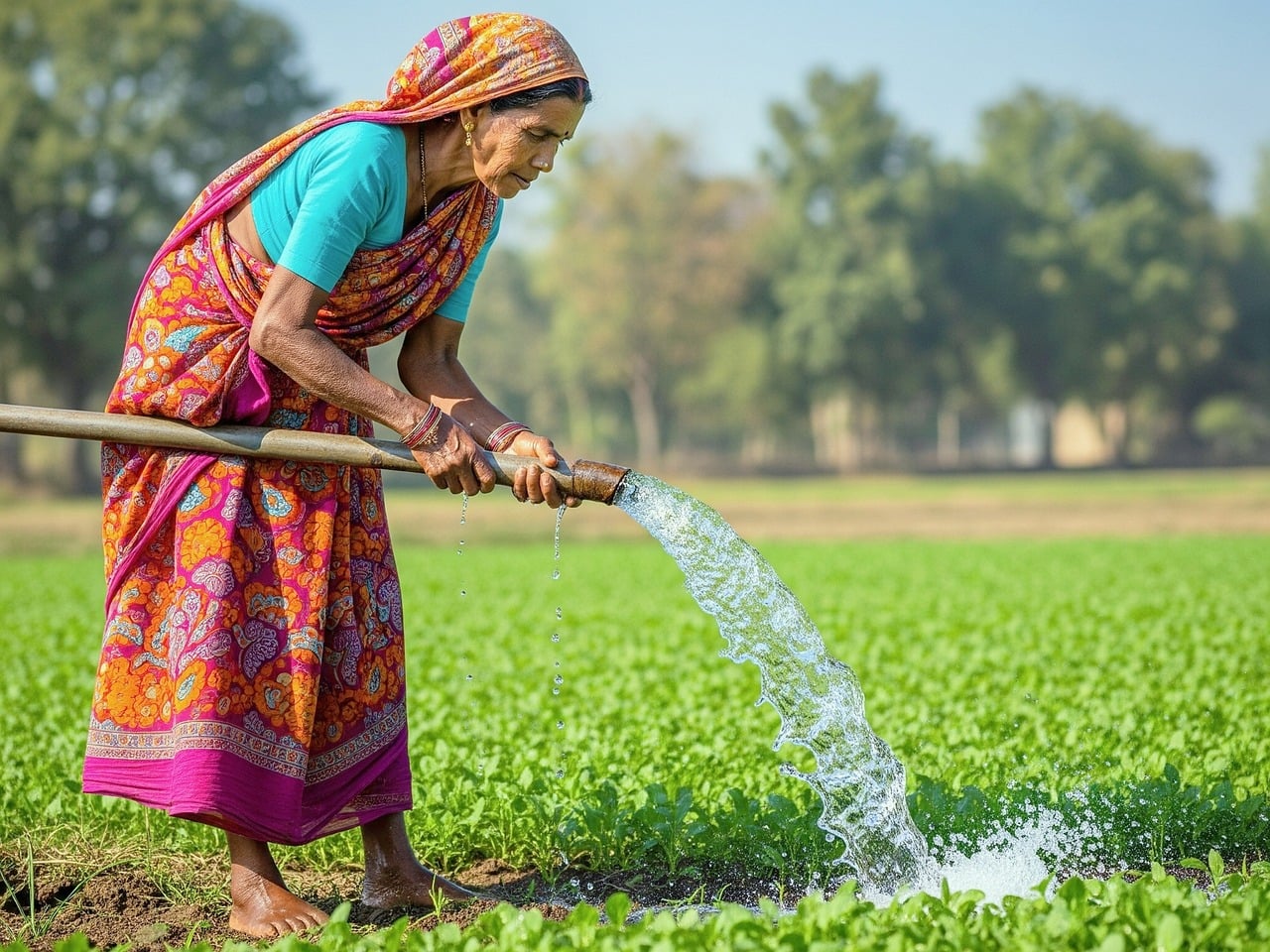 indian woman farmer, rural farming, irrigation farming, agriculture india, village life, farmland india, rural woman, traditional farming, crop cultivation, field irrigation, organic farming, countryside life, indian agriculture, farmer lifestyle, water supply, farmland irrigation, farming india, rural lifestyle, agriculture woman, indian countryside