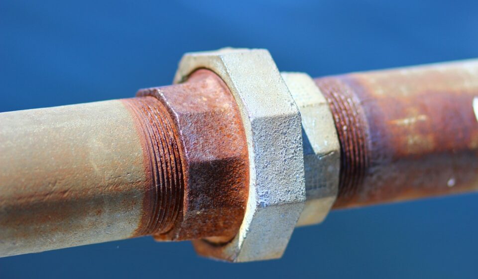 blue, brown, grey, iron, metal, pipe, red, rust, nature, steel, water, blue metal