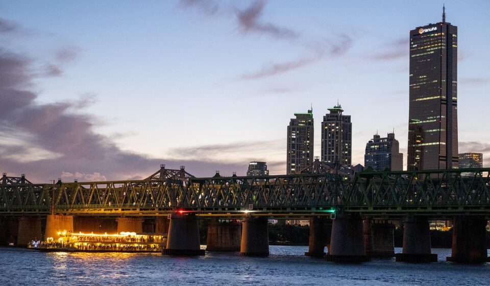 han river, 63 building, bridge, cruise ship, train, railroad, architecture, night view, seoul, korea, han river, 63 building, 63 building, seoul, seoul, seoul, seoul, seoul, korea
