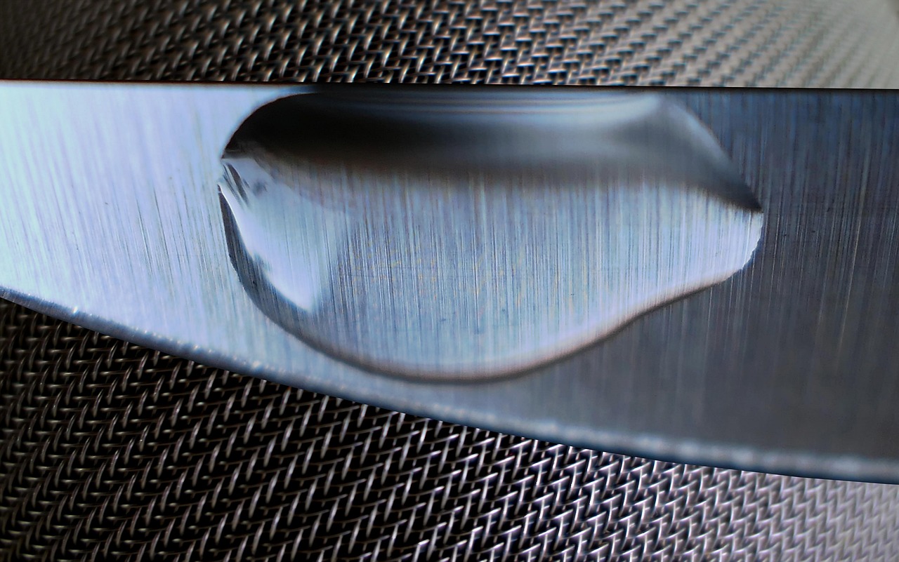stole, stainless steel, glittering, iron, knife, close up, aluminum, kitchen appliance, cutlery, metallic, drops, metal, shine