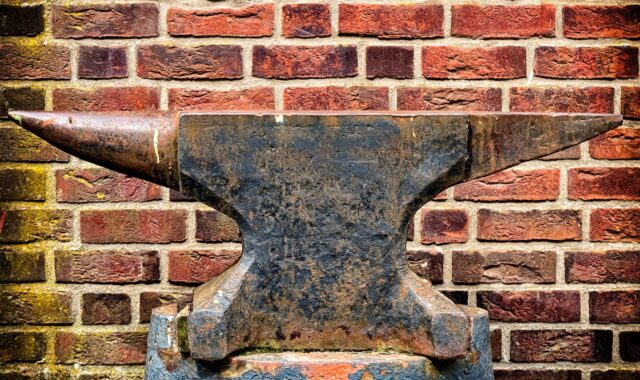 anvil, iron, blacksmith, craft, metal, forge, heavy, tool, old, wall, red, brick, anvil, anvil, anvil, anvil, anvil, blacksmith, blacksmith, forge
