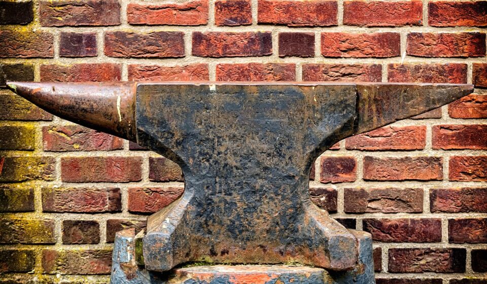 anvil, iron, blacksmith, craft, metal, forge, heavy, tool, old, wall, red, brick, anvil, anvil, anvil, anvil, anvil, blacksmith, blacksmith, forge