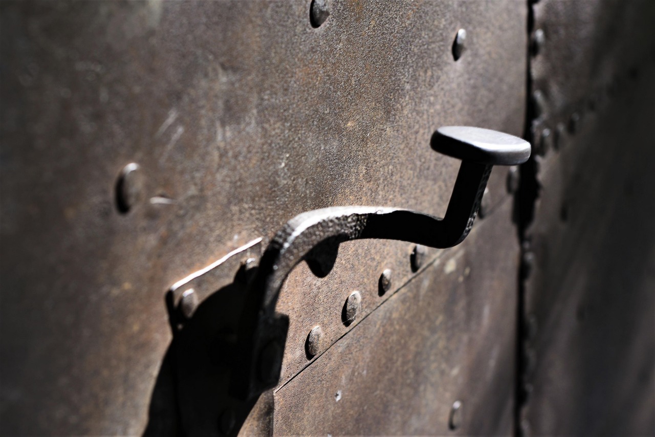 gate, door, old, entrance, portal, historical, metal, middle ages, door opening, rivet, church, fitting, handle, detail shot, church portal