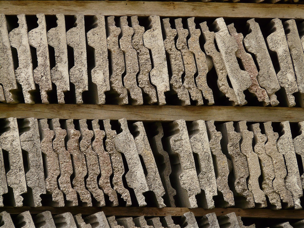 roof panels, plates, stack, order, lined up in order, stock, warehouse